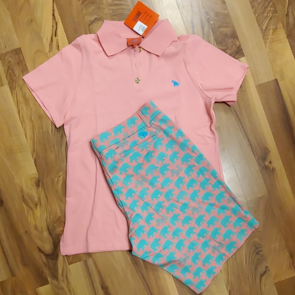 NWT Large Soft Pink Short Sleeve Polo